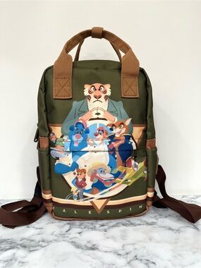 Disney Loungefly Talespin Iconic 90's cartoon mini backpack olive green canvas